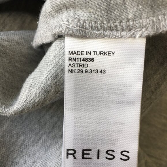 REISS Gray ASTRID Ruching Long Sleeve Hidden Zipper Dress - Picture 4 of 16